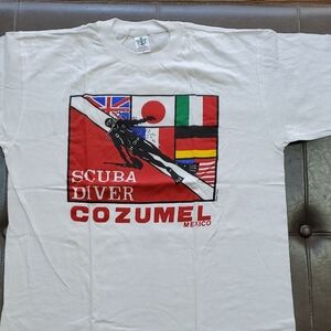 Cozumel Scuba Diver Graphic Tee - White